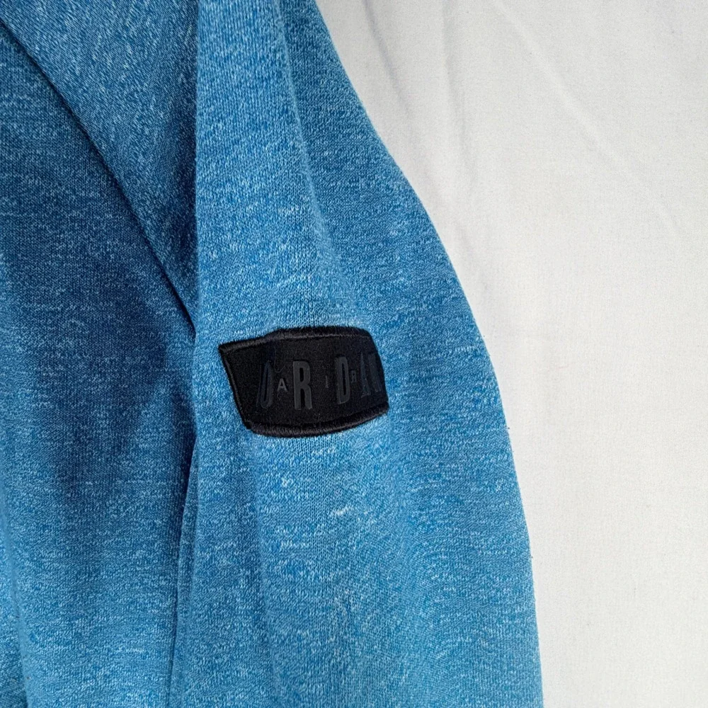 Jordan Full Zip Hoodie Size M Blue Heathered Jumpman Fleece Sweatshirt
